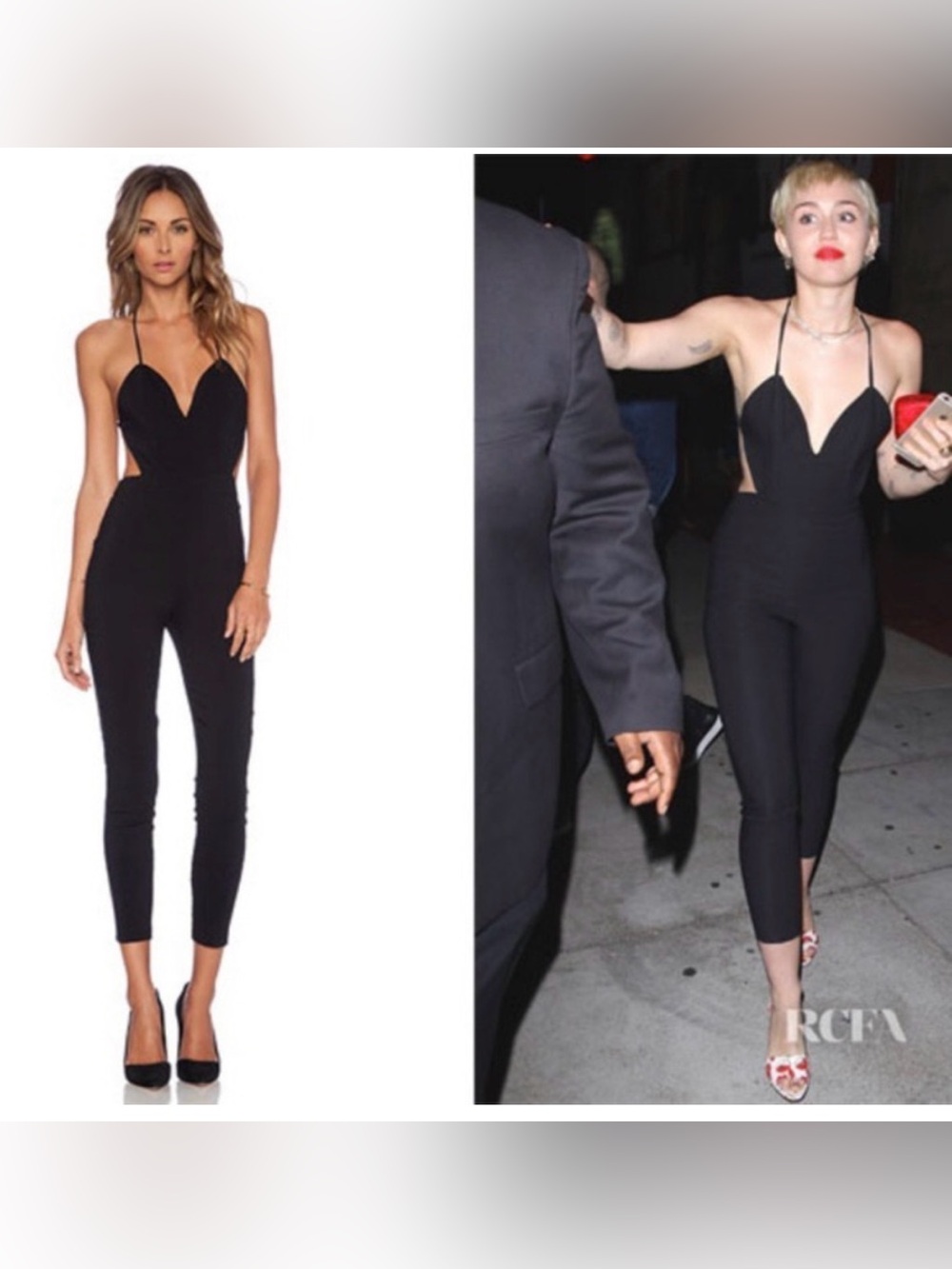 Lovers + Friends Black Cutout Jumpsuit As Seen on Miley Cyrus Rare